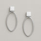 925 Silver Oval Earrings | Minimalist Geometric Drop Hoops | Modern Everyday Statement Jewelry