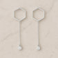 925 Silver Hexagon Earrings | CZ Dangle Drop Earrings | Minimalist Geometric Modern Jewelry Gift