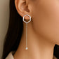 925 Silver Hexagon Earrings | CZ Dangle Drop Earrings | Minimalist Geometric Modern Jewelry Gift
