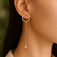 925 Silver Hexagon Earrings | CZ Dangle Drop Earrings | Minimalist Geometric Modern Jewelry Gift