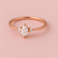 Marquise CZ Ring Silver 925 | Three Stone Dainty Ring | Minimalist Engagement Promise Jewelry