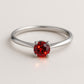 Garnet Ring Silver 925 | Red Gemstone Solitaire Ring | January Birthstone Jewelry Gift