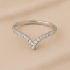 Chevron CZ Ring Silver 925 | Dainty V Shape Band | Stacking Minimalist Jewelry Gift