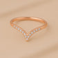 Chevron CZ Ring Silver 925 | Dainty V Shape Band | Stacking Minimalist Jewelry Gift