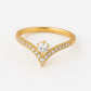Chevron CZ Ring Silver 925 | V Shape Engagement Band | Dainty Wedding Promise Jewelry
