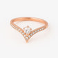 Chevron CZ Ring Silver 925 | V Shape Engagement Band | Dainty Wedding Promise Jewelry