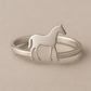 Sterling Silver Horse Ring: Minimalist Equestrian Jewelry Gift