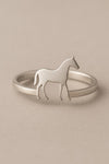Sterling Silver Horse Ring: Minimalist Equestrian Jewelry Gift