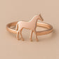 Sterling Silver Horse Ring: Minimalist Equestrian Jewelry Gift