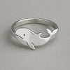 Sterling Silver Whale Ring: Minimalist Ocean Animal Jewelry