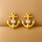 Rose Gold Anchor Stud Earrings: Sterling Silver Nautical Jewelry