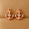 Rose Gold Anchor Stud Earrings: Sterling Silver Nautical Jewelry