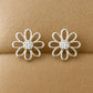 Sterling Silver Daisy Stud Earrings: CZ Floral Jewelry