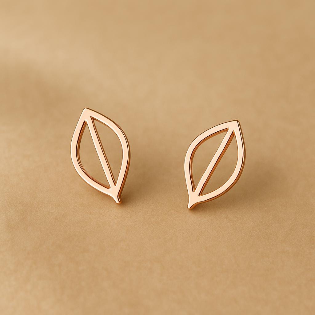 Sterling Silver Leaf Stud Earrings: Minimalist Nature Jewelry