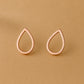 Sterling Silver Teardrop Stud Earrings: Minimalist Outline Drop Jewelry