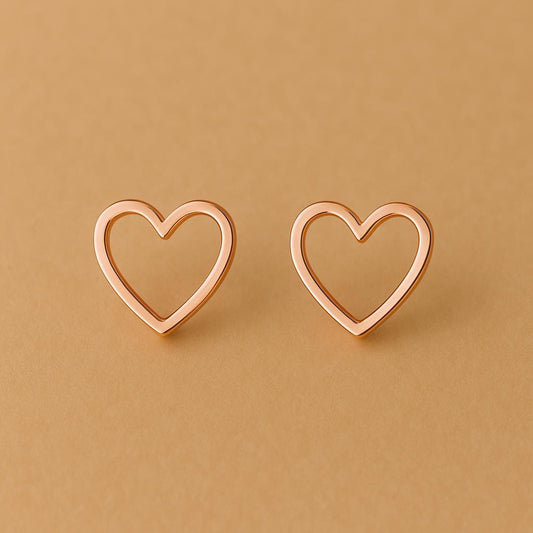 Sterling Silver Heart Stud Earrings: Minimalist Love Gift