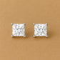 Sterling Silver Princess Cut CZ Stud Earrings: Modern Minimalist Style
