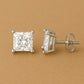 Sterling Silver Princess Cut CZ Stud Earrings: Modern Minimalist Style