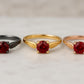 Dainty Garnet Ring: Handmade Sterling Silver 925 January Birthstone