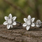 White CZ Flower Stud Earrings: Sterling Silver 925 Dainty Floral Jewelry