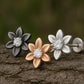 White CZ Flower Stud Earrings: Sterling Silver 925 Dainty Floral Jewelry