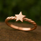 Sterling Silver Star Ring: Twisted Band Dainty Stacking Jewelry