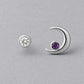 Amethyst Crescent Moon Stud Earrings: Sterling Silver Celestial Jewelry