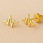 Sterling Silver Heartbeat Stud Earrings: Minimalist ECG Jewelry