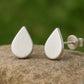 Sterling Silver Raindrop Stud Earrings: Minimalist Teardrop Jewelry