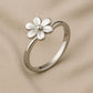 Sterling Silver Flower Ring | Dainty Floral Band | Minimal Nature Inspired Jewelry for Women