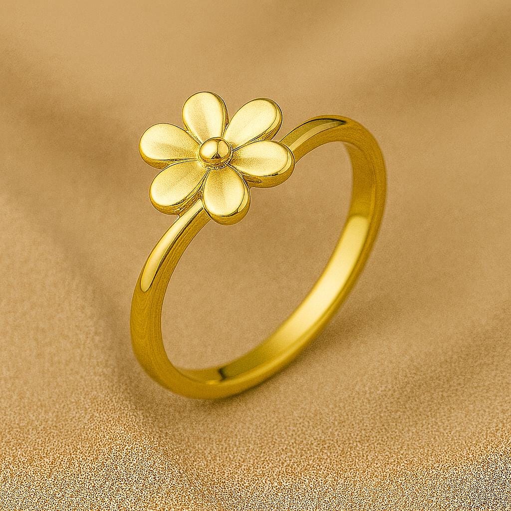 Sterling Silver Flower Ring | Dainty Floral Band | Minimal Nature Inspired Jewelry for Women
