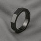 Sterling Silver Hexagon Ring | Geometric Flat Band | Minimalist Modern Unisex Jewelry