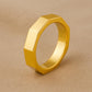 Sterling Silver Hexagon Ring | Geometric Flat Band | Minimalist Modern Unisex Jewelry
