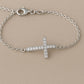 Cross Bracelet Silver 925 | Dainty CZ Stone Chain Faith Jewelry for Women