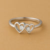 Double Heart Ring Silver 925 | CZ Stone Promise Love Ring for Women