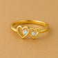 Double Heart Ring Silver 925 | CZ Stone Promise Love Ring for Women