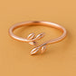 925 Silver Leaf Ring – Adjustable Nature Branch Open Band Minimalist Jewelry for Women