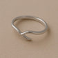Sterling Silver Wave Ring: Minimalist Adjustable Open Band