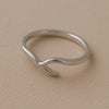 Sterling Silver Wave Ring: Minimalist Adjustable Open Band