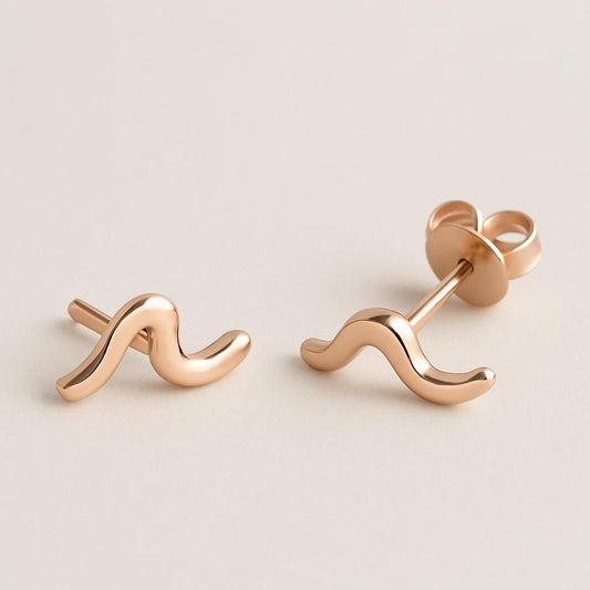 Sterling Silver Wave Stud Earrings: Minimalist Everyday Jewelry