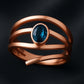 Sterling Silver London Blue Topaz Ring – Oval Bezel Set Wrap Shank Modern Statement Jewelry