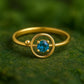 Sterling Silver London Blue Topaz Halo Ring: Modern Prong Set Jewelry