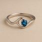 Sterling Silver London Blue Topaz Wave Ring: Modern Ocean Jewelry