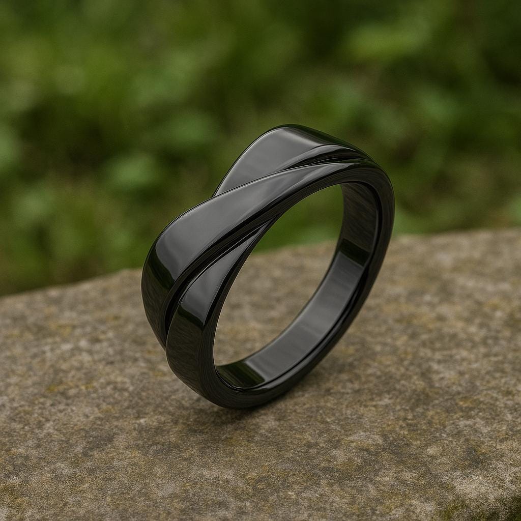 Sterling Silver Wave Band Ring â Modern Overlap Shank Minimalist Statement Jewelry