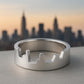 Sterling Silver Skyline Band Ring – Modern Cityscape Cut Out Flat Shank Statement Jewelry