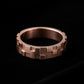 Sterling Silver Pixel Band Ring – Modern Flat Shank Textured Cut Out Statement Jewelry