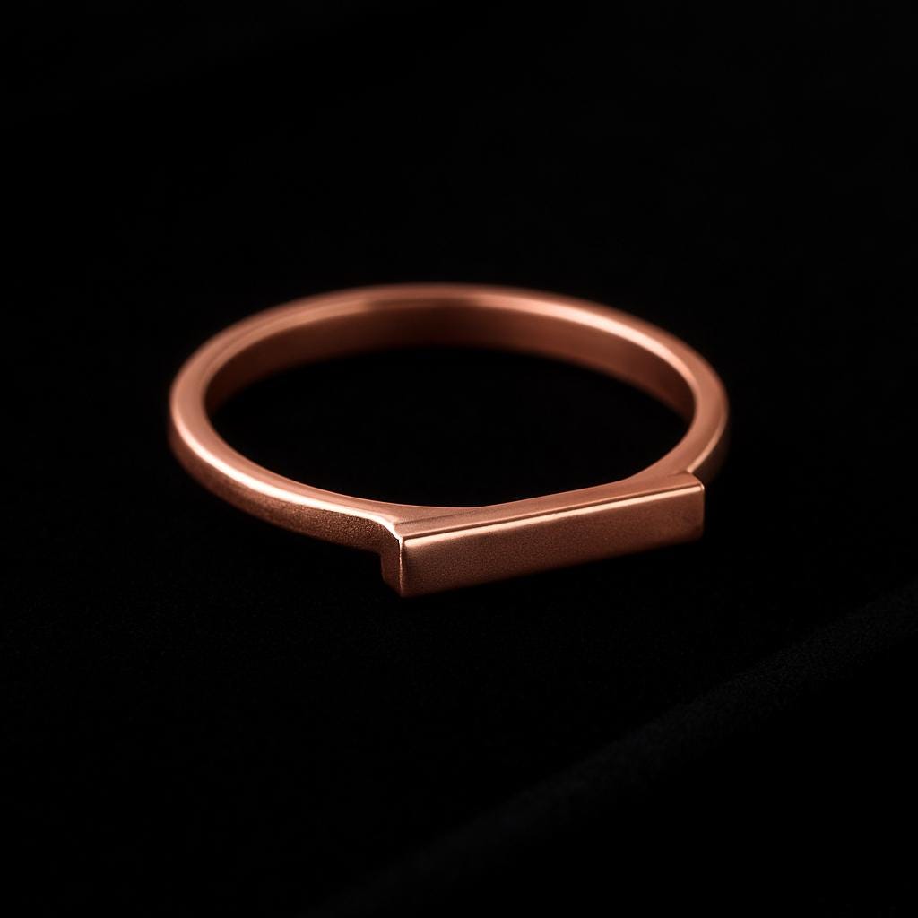 Sterling Silver Bar Ring – Flat Top Minimalist Straight Shank Modern Everyday Jewelry