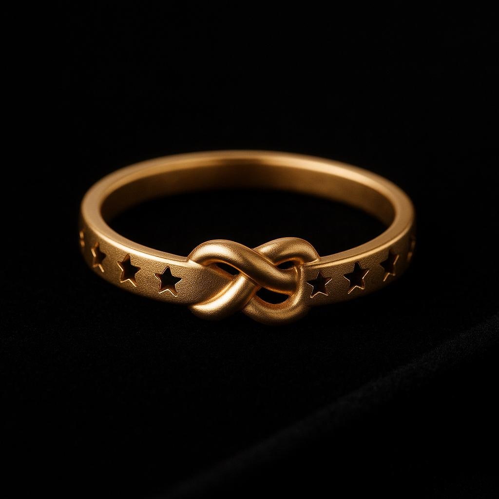 Sterling Silver Knot Ring: Star Cutout Infinity Love Jewelry