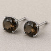 Green CZ Stud Earrings 925 Silver | Round Cut Gemstone Solitaire | Sterling Silver Jewelry Gift