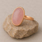 Rose Quartz Oval Ring: Rose Gold Plated 925 Sterling Silver